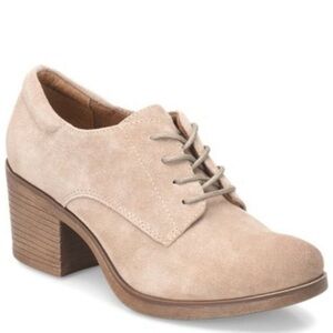 EuroSoft Womens Jules Oxfords Shoes with Block Heel Stone Taupe Suede Sz 6